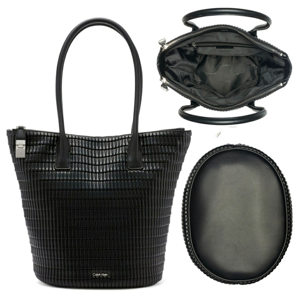 Calvin Klein Tote NWT Jet Black Large Tote Shoulder Modern Bag - Picture 7 of 16